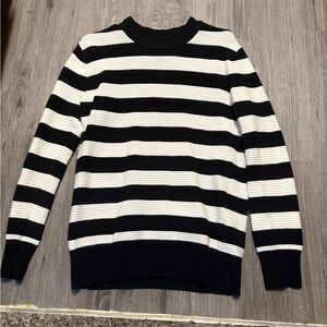Black and White Striped Men's Sweater